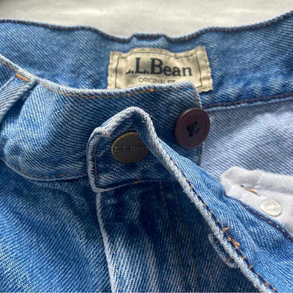 Retro L.L. Bean Classic Blue Jeans Straight Leg Raw Edge - Picture 4 of 8